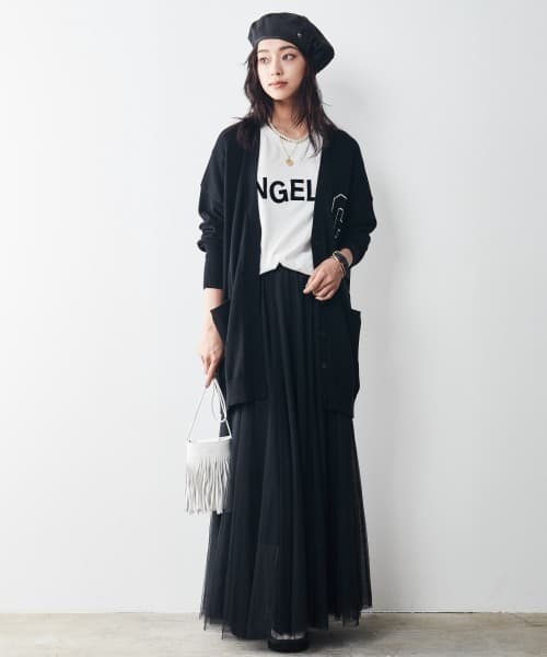 イエベ秋服　チュールレイヤードスカート