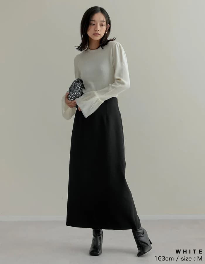 イエベ春/イエベ秋服　シフォンフレア袖ブラウス