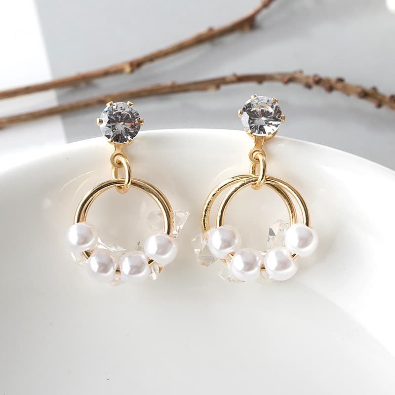イエベ春服　上品パールリング ピアス アクセサリー 華やか輝き