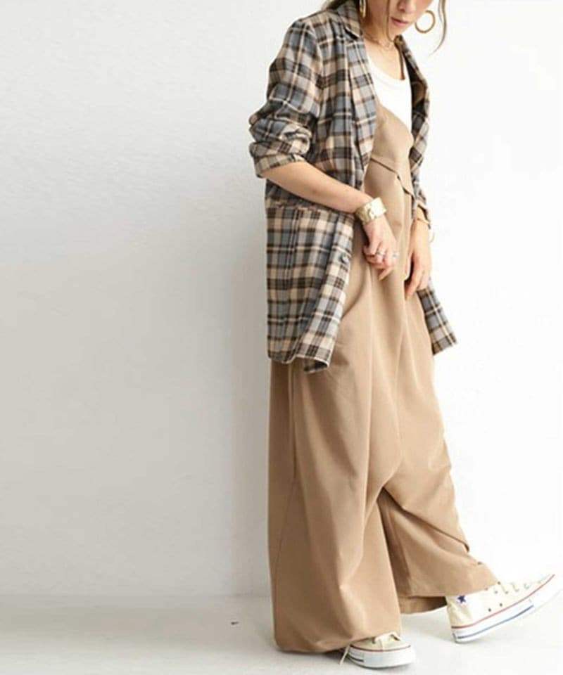 イエベ春/イエベ秋服　ゆったりサロペットパンツ
