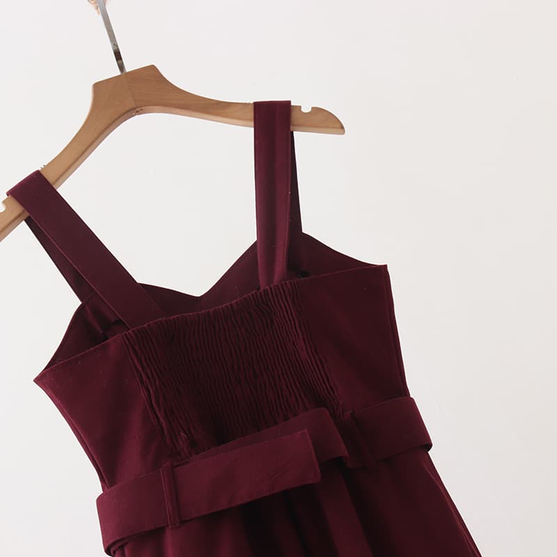 イエベ春/イエベ秋服　アシンメトリー重ね切替ワンピース