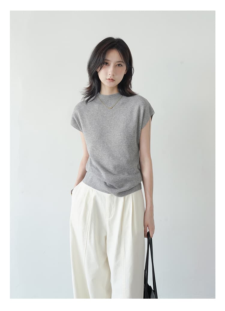 イエベ春/イエベ秋服　ほっそり見せ長身キャップスリーブ