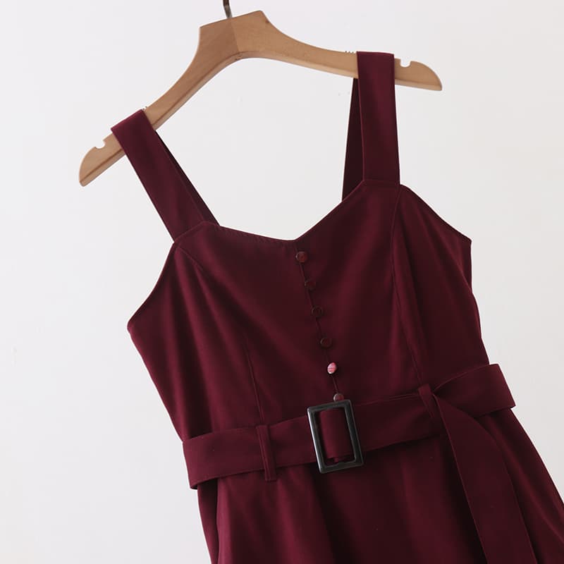 イエベ春/イエベ秋服　アシンメトリー重ね切替ワンピース