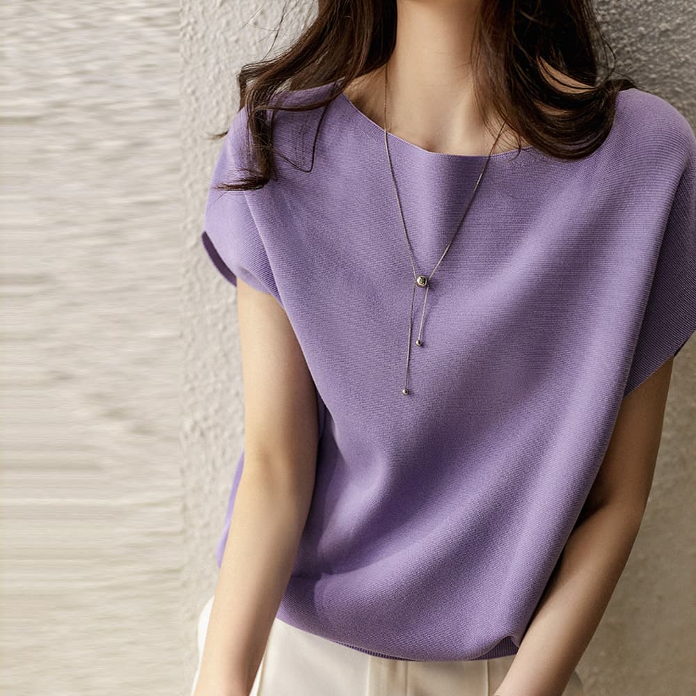 イエベ春/イエベ秋服　フレンチスリーブ サマーニット