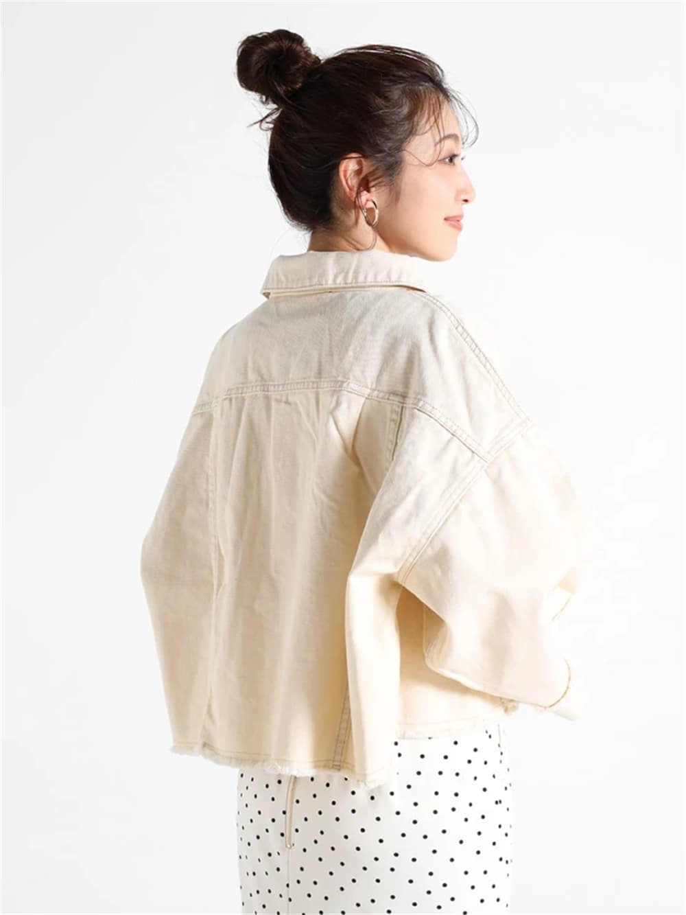 イエベ春/イエベ秋服　ゆったり裾デニムジャケット