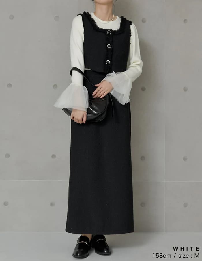 イエベ春/イエベ秋服　シフォンフレア袖ブラウス