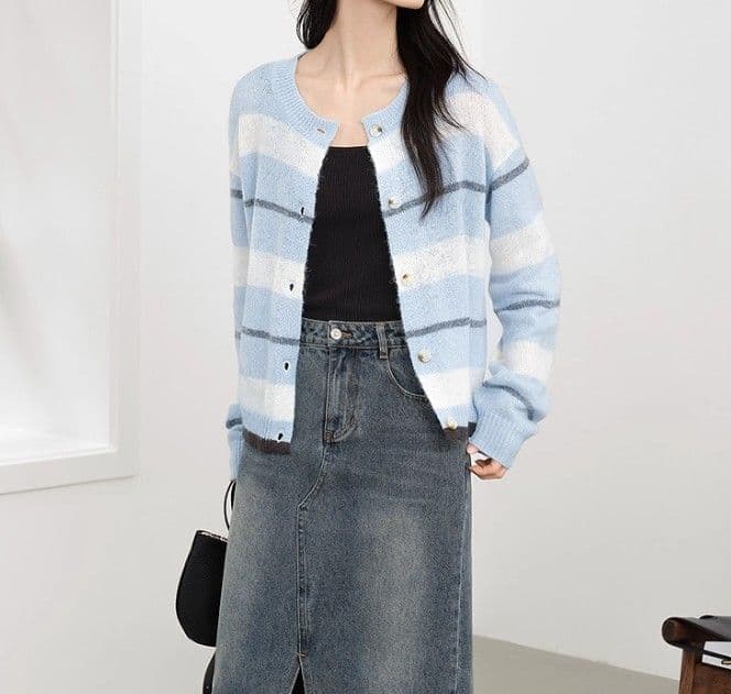 イエベ春服　優美シルエットカーディガン