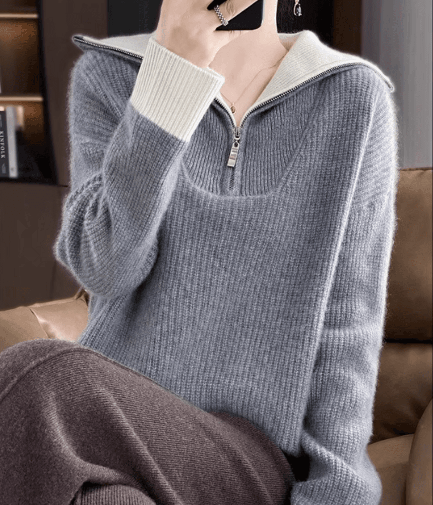 イエベ秋服 ジッパー付きハイネックニット