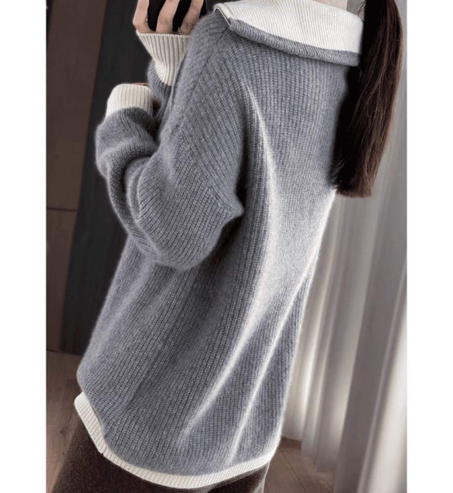 イエベ秋服 ジッパー付きハイネックニット