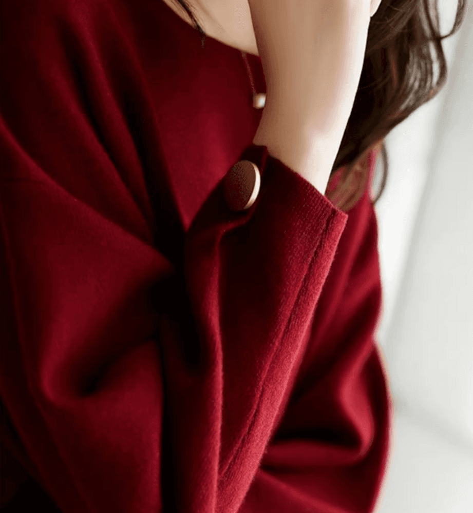 イエベ秋服 クルーネック プルオーバーニット