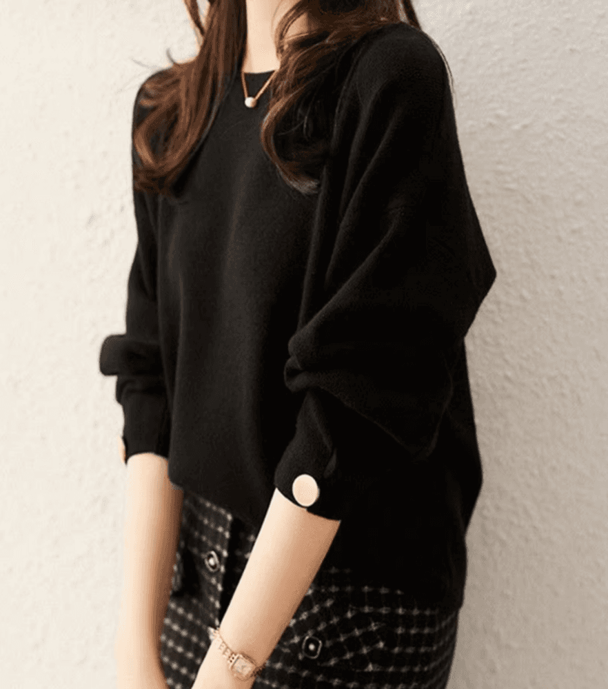 イエベ秋服 クルーネック プルオーバーニット