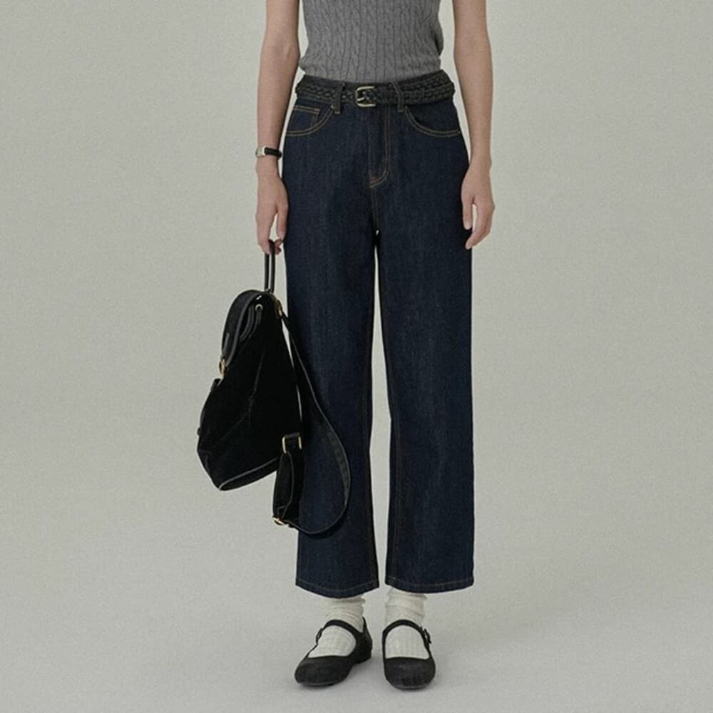 イエベ春/イエベ秋服 ハイウエスト シンプルデニム