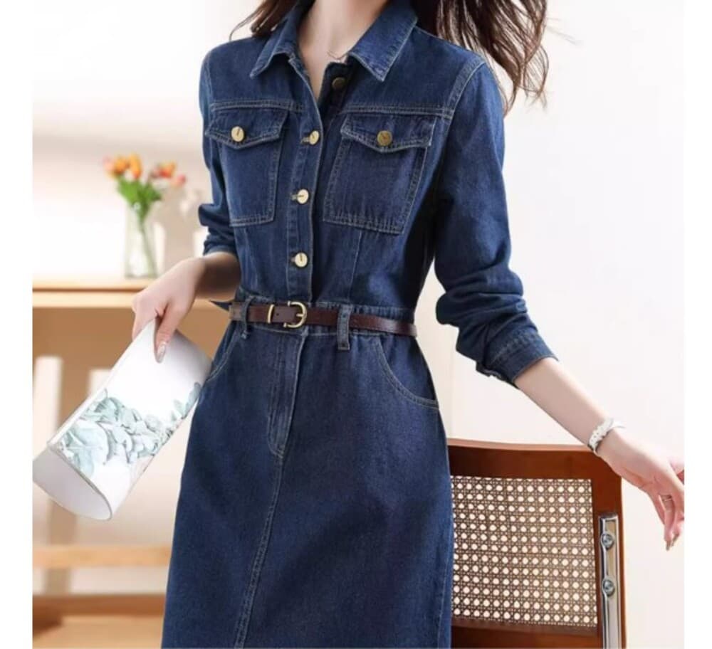 イエベ秋服 デニムワンピース