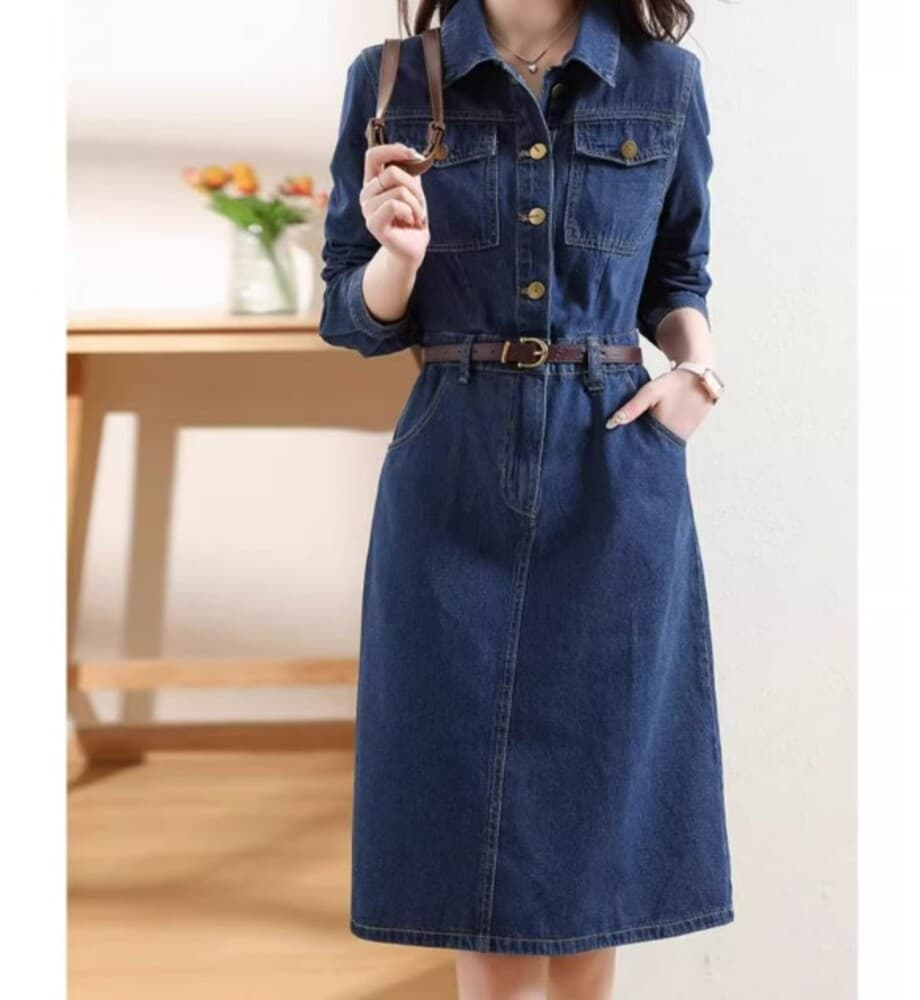 イエベ秋服 デニムワンピース