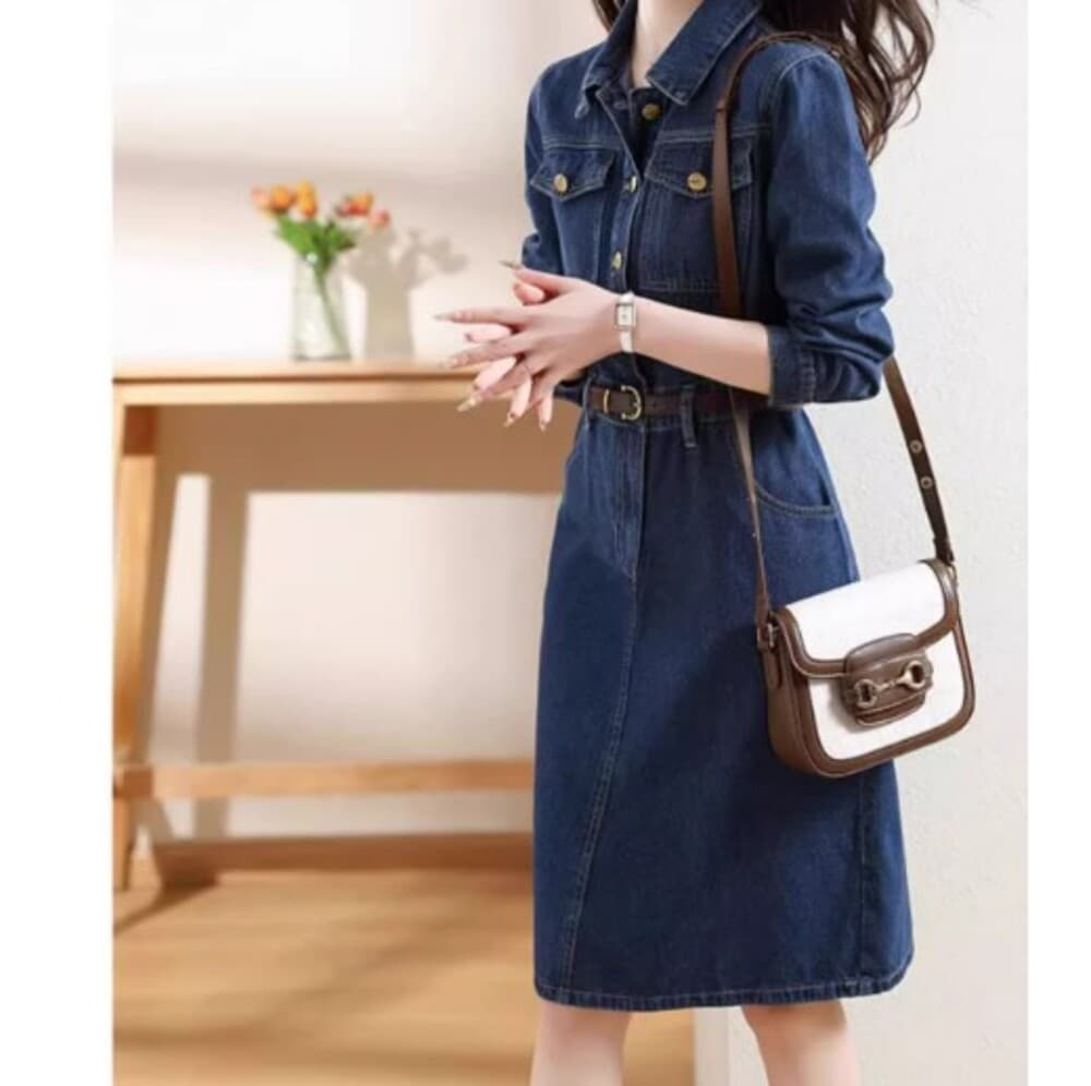 イエベ秋服 デニムワンピース