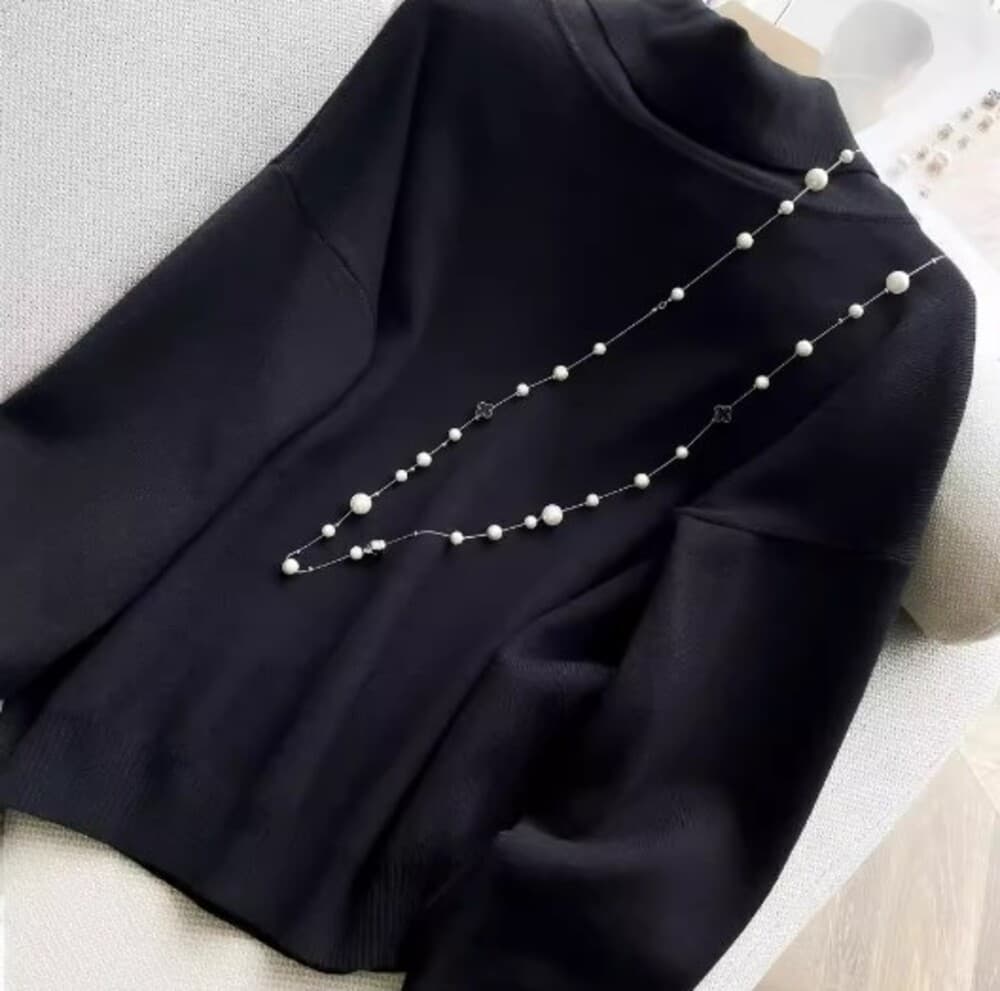 イエベ春/イエベ秋服 ハイネックセーター スカート セットアップ