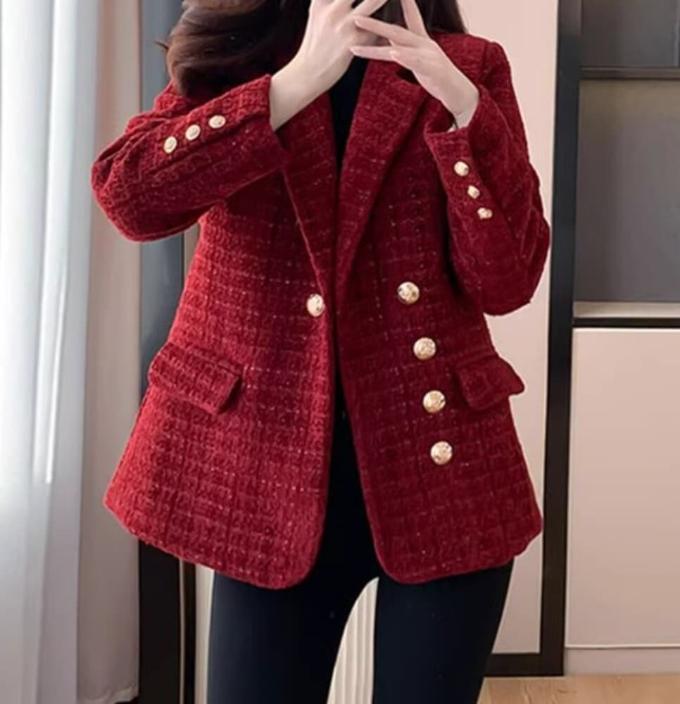 イエベ秋服 ツイードテーラードジャケット