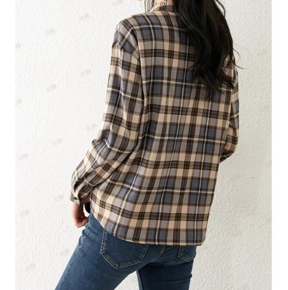 イエベ秋服 チェック柄シャツ