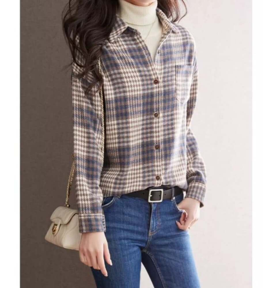 イエベ春/イエベ秋服 オーバーサイズ チェック柄シャツ
