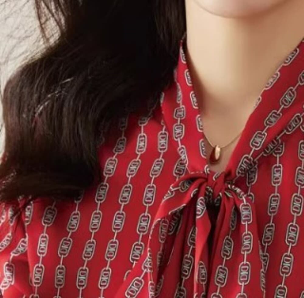 イエベ秋服 チェーン柄ゆったりブラウス