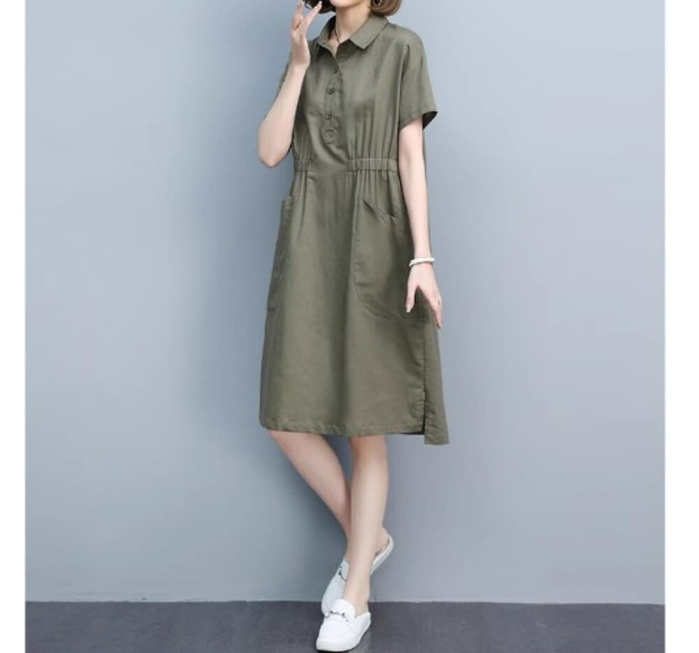 イエベ春/イエベ秋服 ポロシャツワンピース