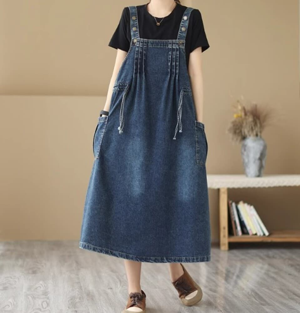 イエベ秋服 ルーズデニムワンピース