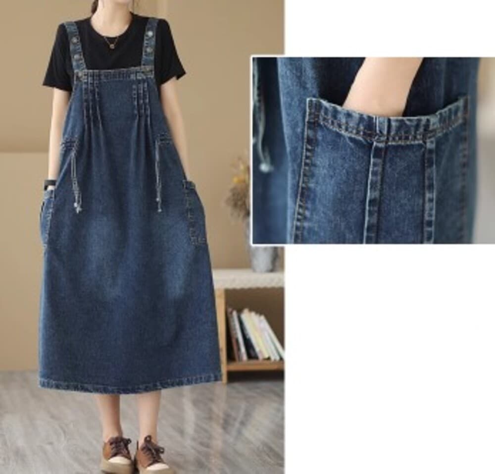 イエベ秋服 ルーズデニムワンピース