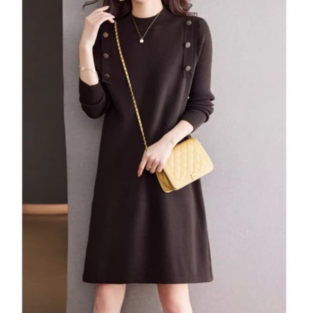 イエベ春/イエベ秋服 ショルダーボタン ワンピース