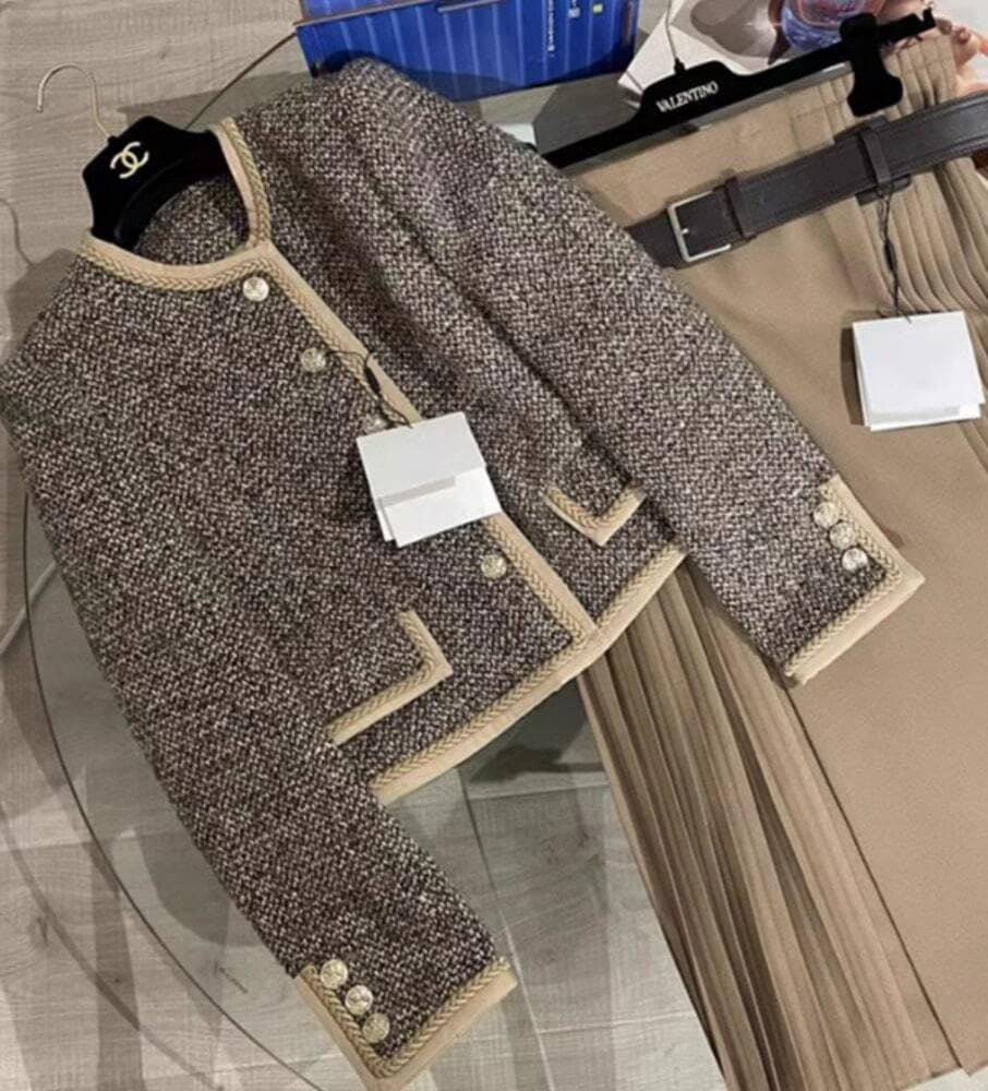 イエベ春/イエベ秋服 パイピングツイードジャケット