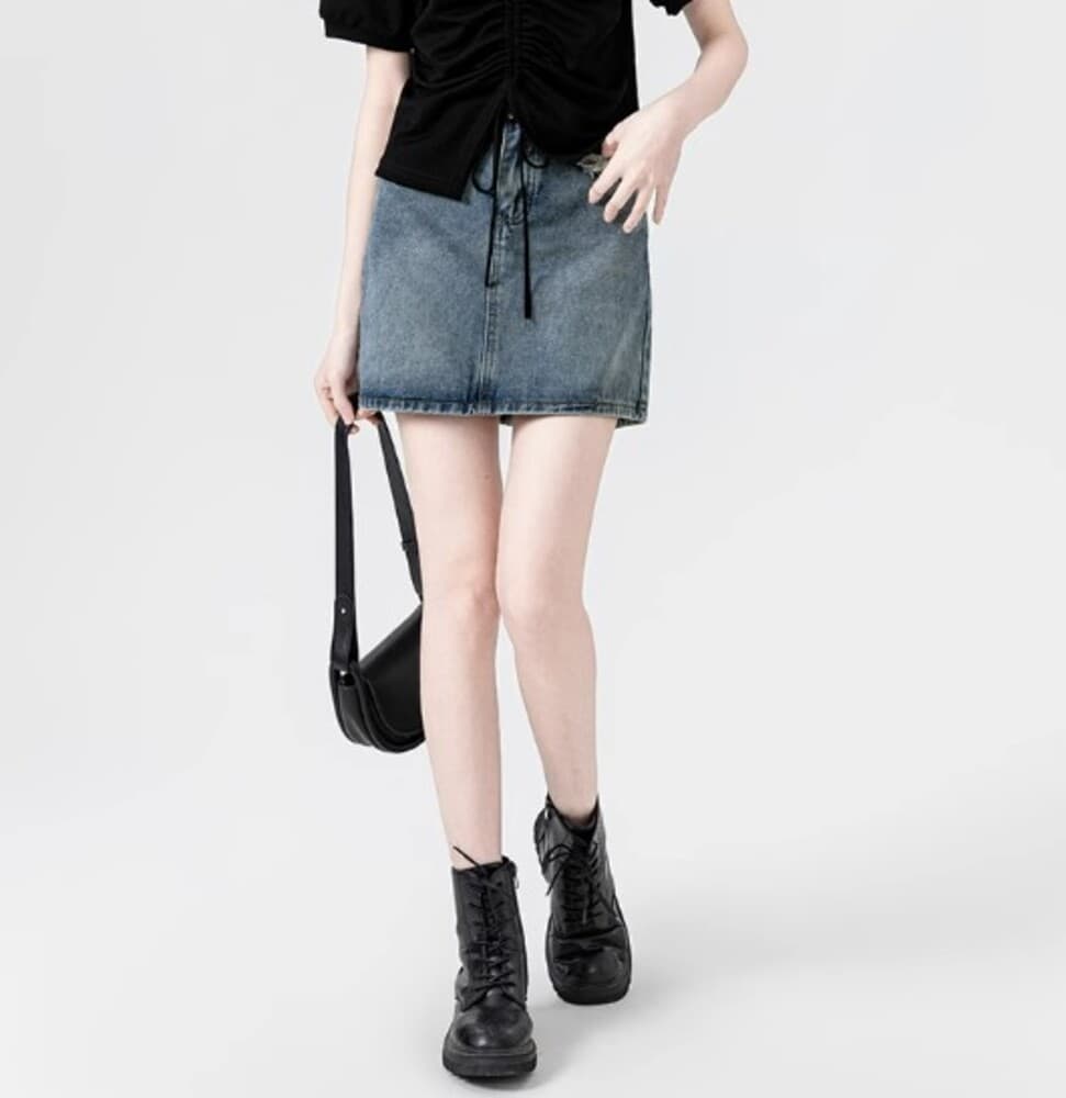 イエベ春/イエベ秋服 ディズル ウォッシュミニスカート