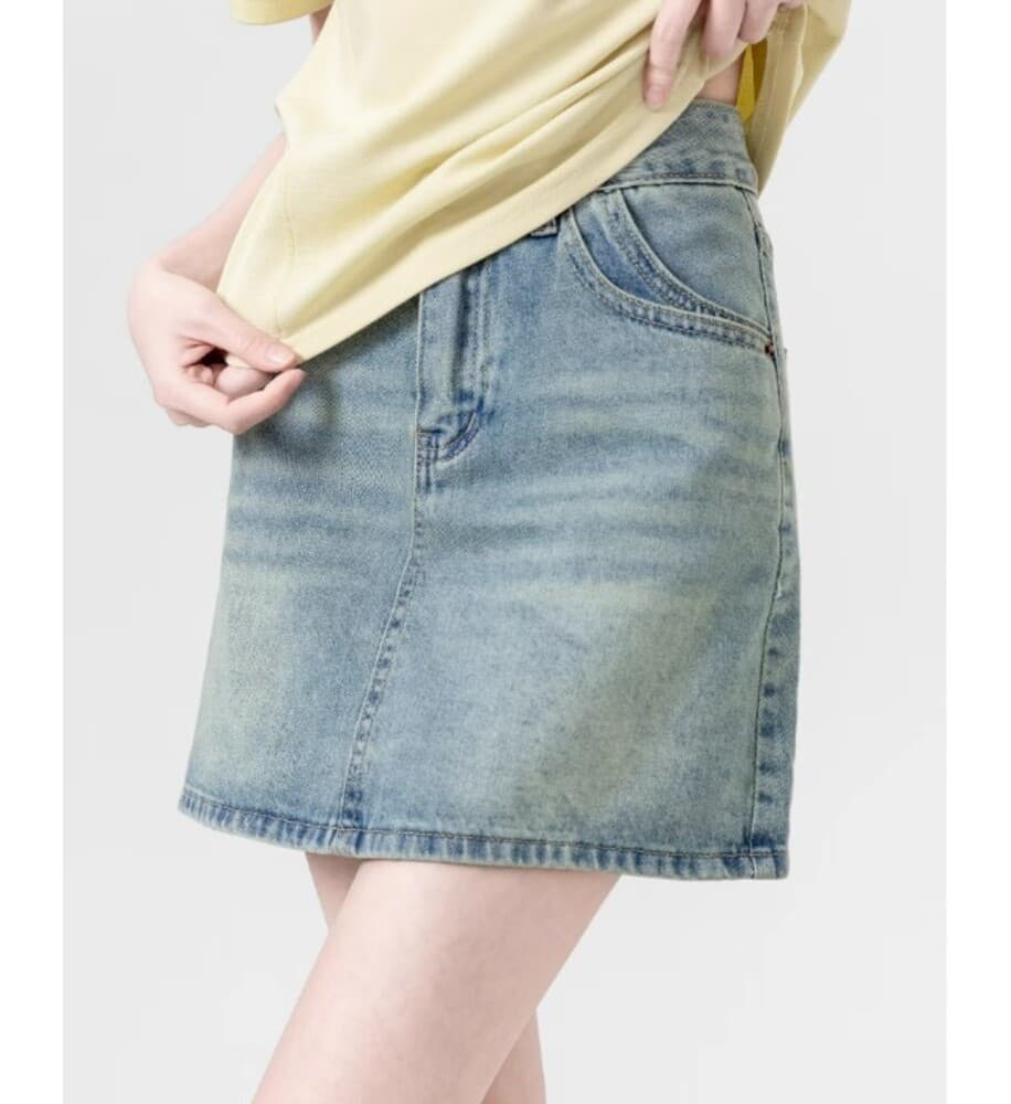 イエベ春/イエベ秋服 ディズル ウォッシュミニスカート
