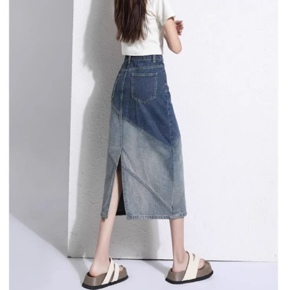 イエベ秋服 アシンメトリーデザイン デニムスカート