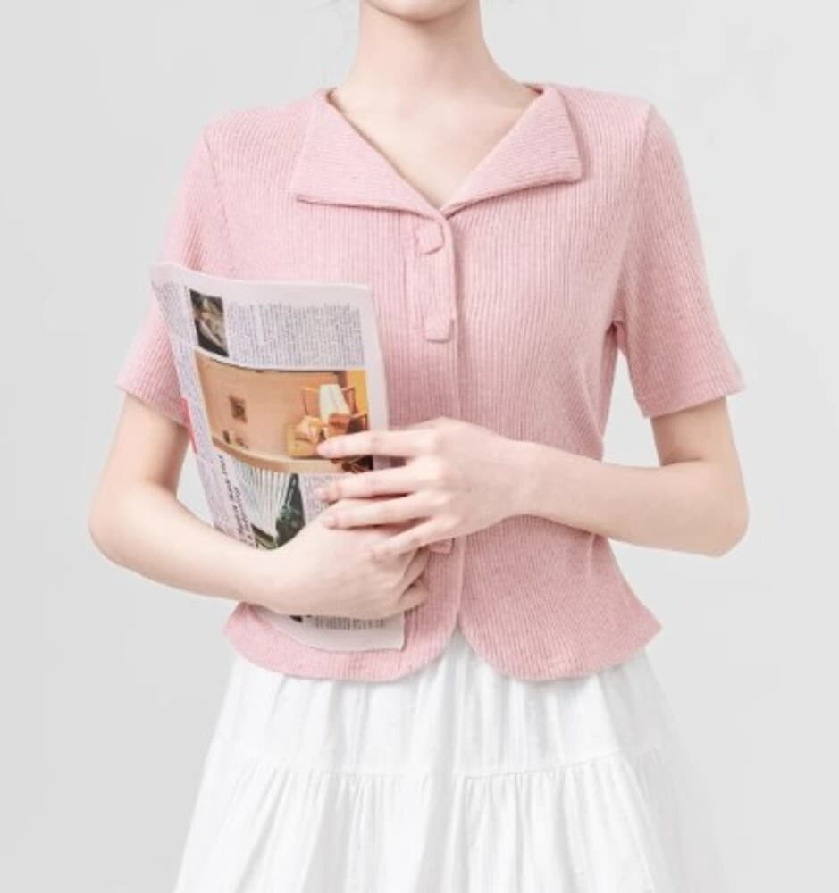 イエベ春/イエベ秋服 カラーニットポロシャツ