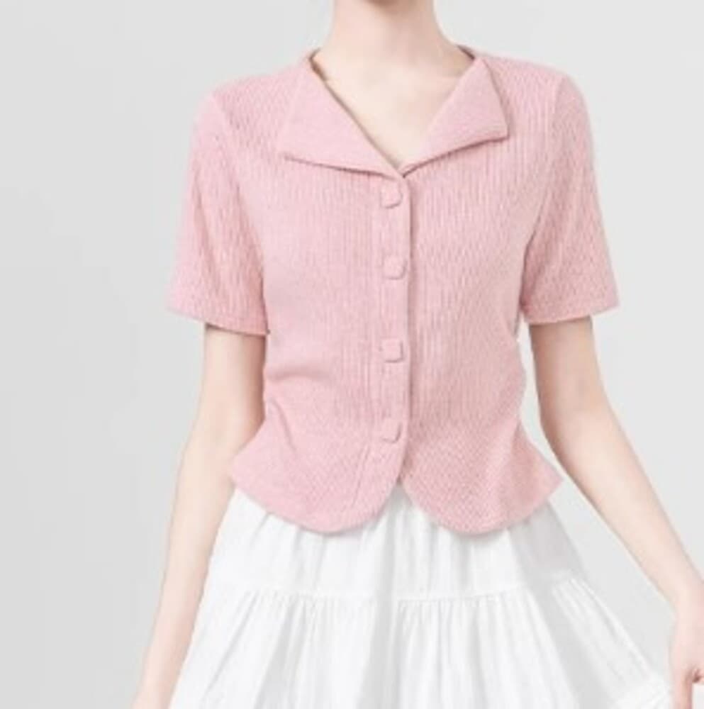 イエベ春/イエベ秋服 カラーニットポロシャツ