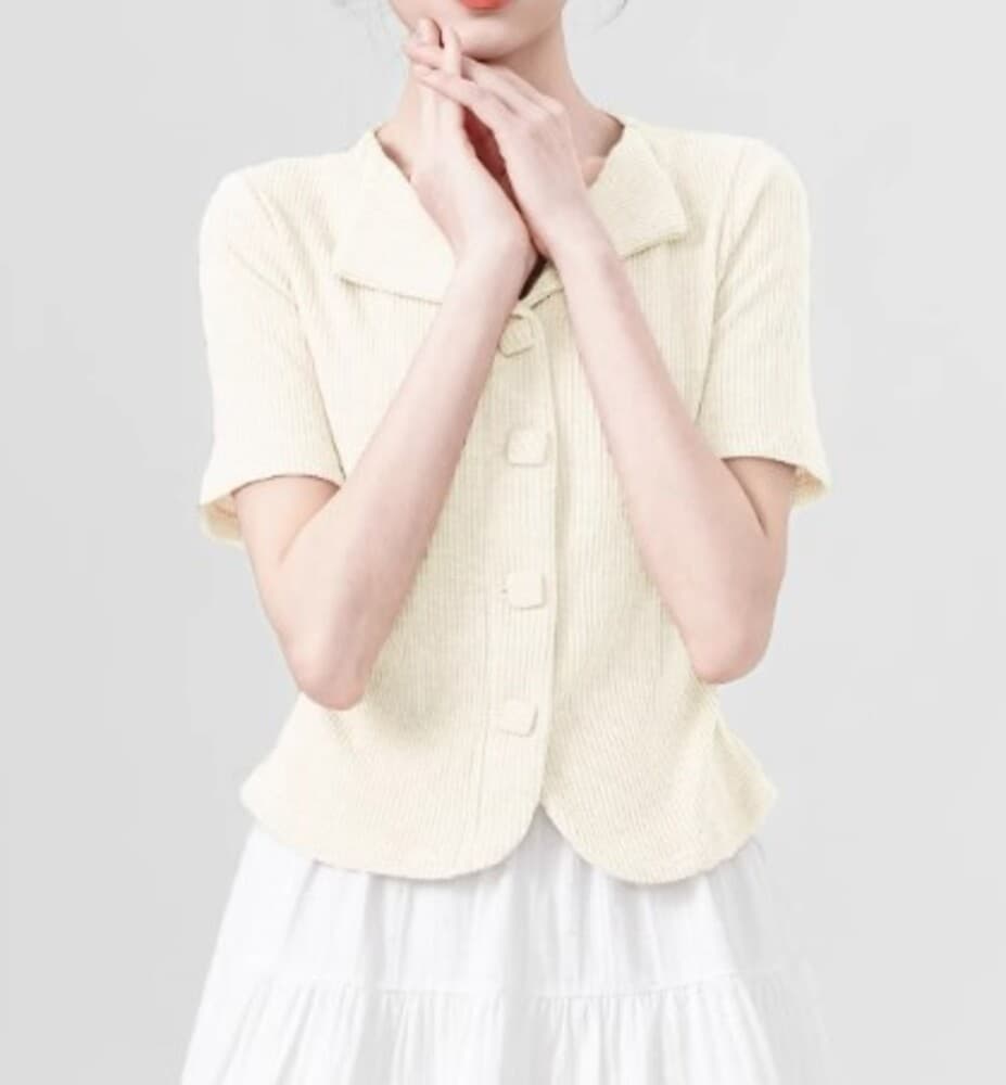 イエベ春/イエベ秋服 カラーニットポロシャツ