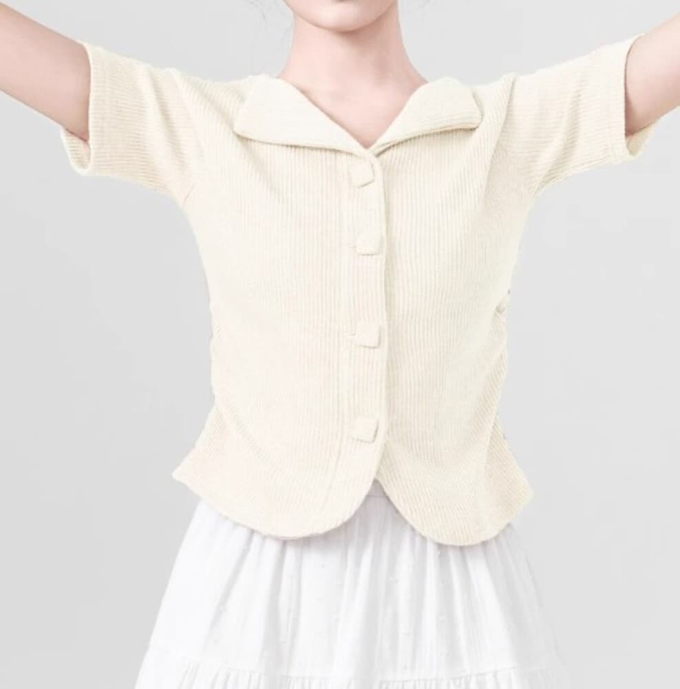 イエベ春/イエベ秋服 カラーニットポロシャツ