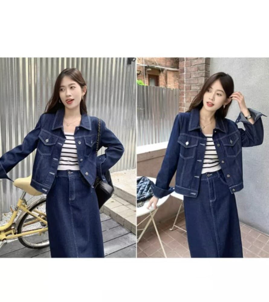 イエベ春/イエベ秋服 デニムジャケット×スカート セットアップ