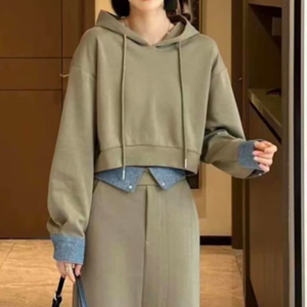 イエベ秋服 デニムレイヤードセットアップ
