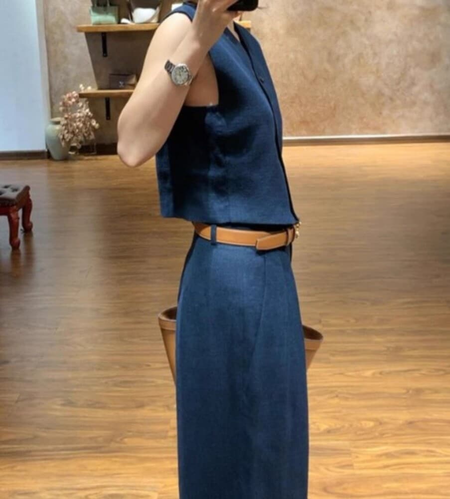 イエベ春/イエベ秋服 セットアップ ベスト+タックパンツ セット