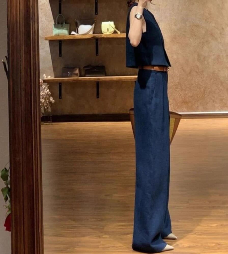 イエベ春/イエベ秋服 セットアップ ベスト+タックパンツ セット