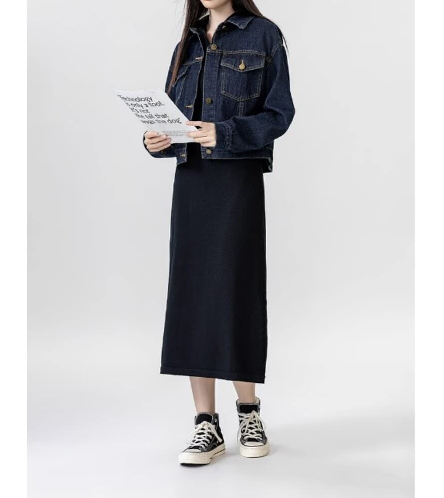 イエベ秋服 ショート丈デニムGジャン