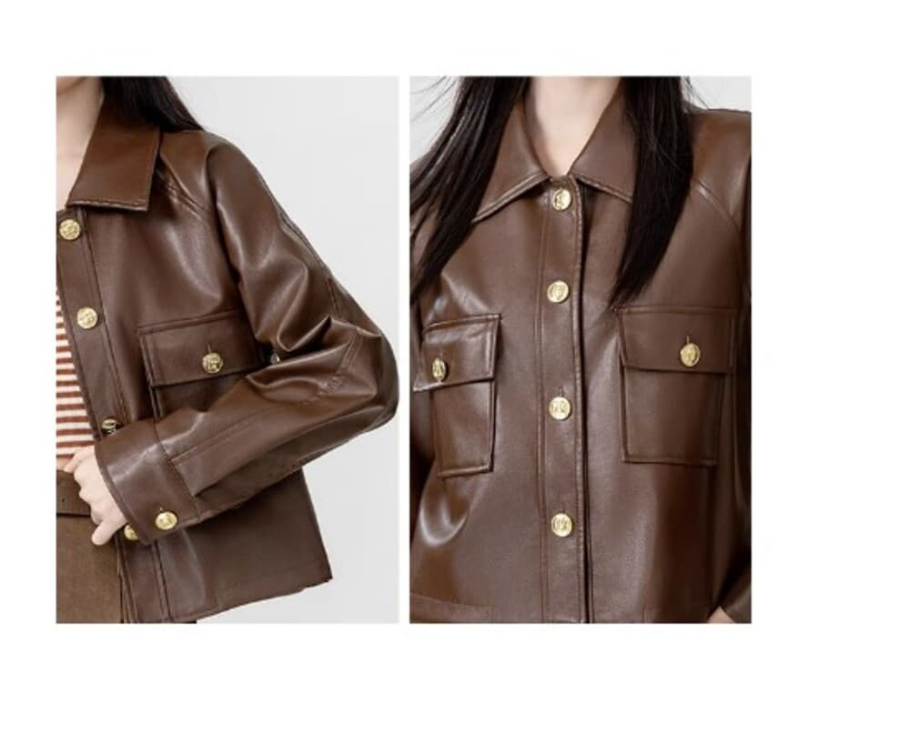 イエベ秋服 フェイクレザージャケット