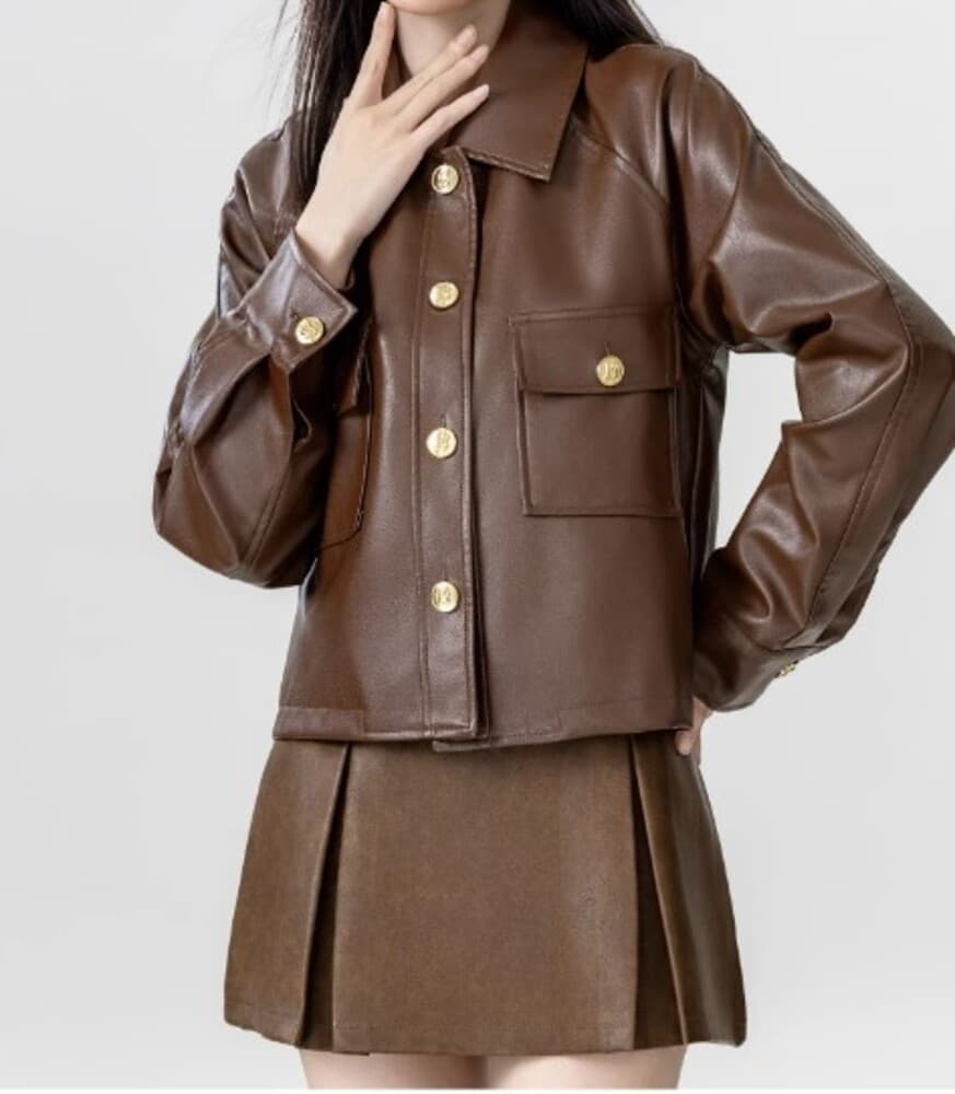 イエベ秋服 フェイクレザージャケット