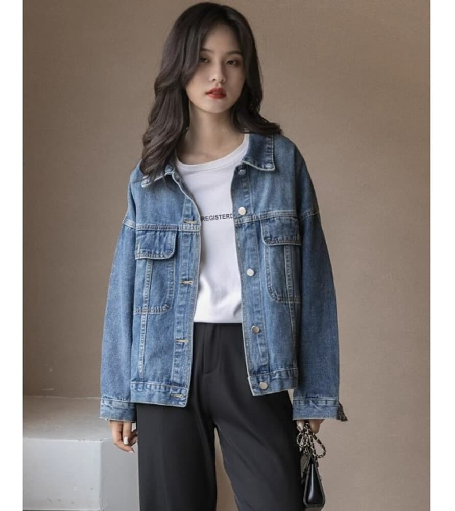 イエベ春/イエベ秋服 レトロカジュアル デニムジャケット