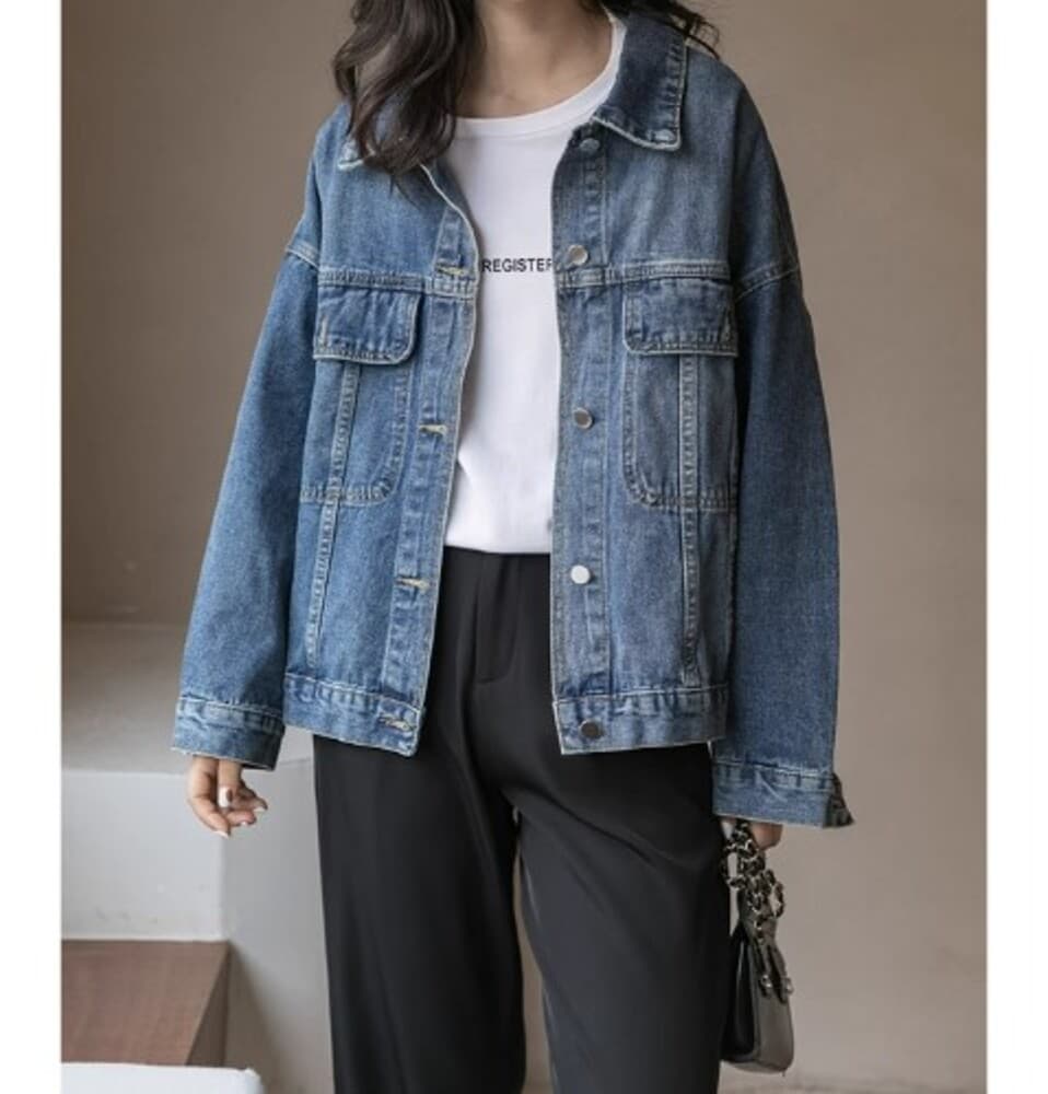 イエベ春/イエベ秋服 レトロカジュアル デニムジャケット
