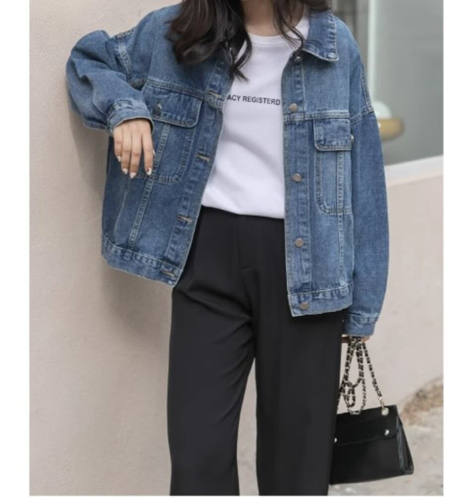 イエベ春/イエベ秋服 レトロカジュアル デニムジャケット