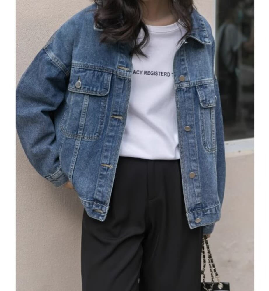 イエベ春/イエベ秋服 レトロカジュアル デニムジャケット