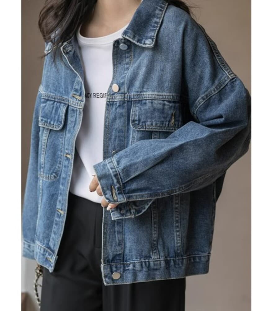 イエベ春/イエベ秋服 レトロカジュアル デニムジャケット