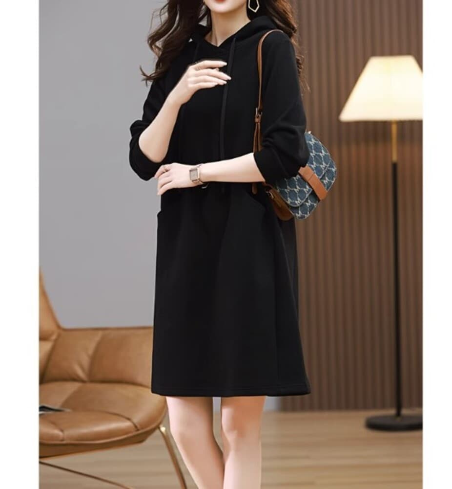 イエベ秋服 ニットパーカーワンピース