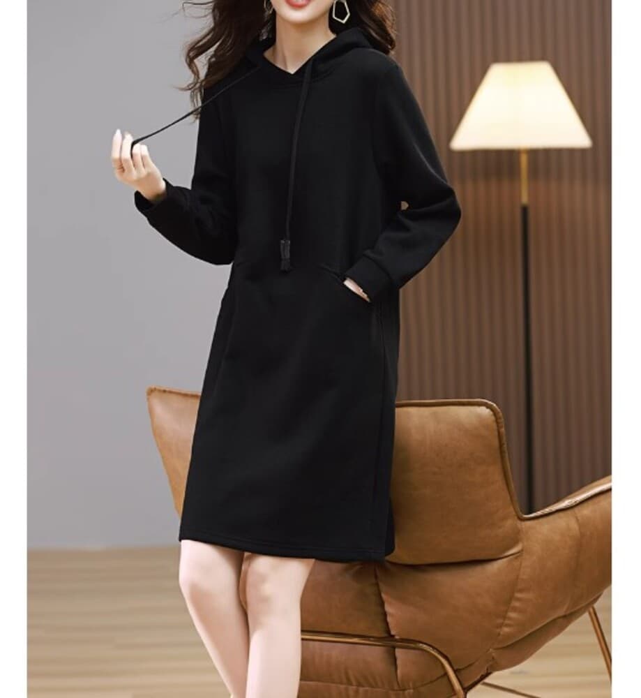 イエベ秋服 ニットパーカーワンピース
